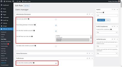 How To Set Up A User Role That Can Edit Other Member Without Wp Admin