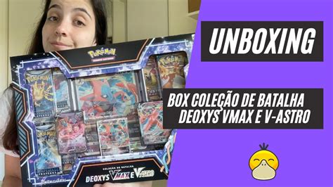 Unboxing Box Coleção De Batalha Deoxys Vmax E V Astro Youtube