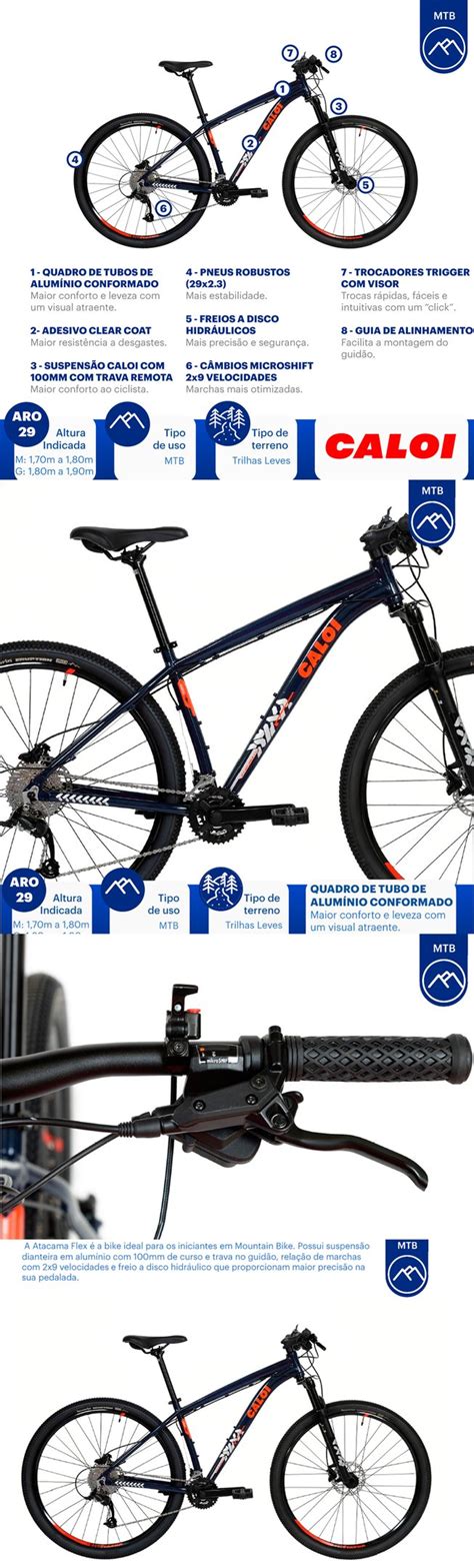 Bicicleta Para Adulto Caloi Atacama Flex Aro 29 18 Marchas Quadro