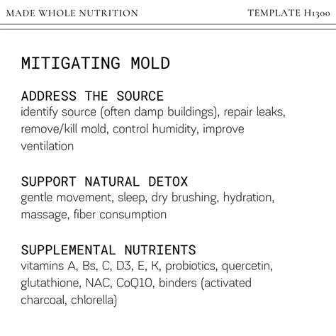 A Mold Detox Diet for TOXIC MOLD SYNDROME — Functional Health Research ...