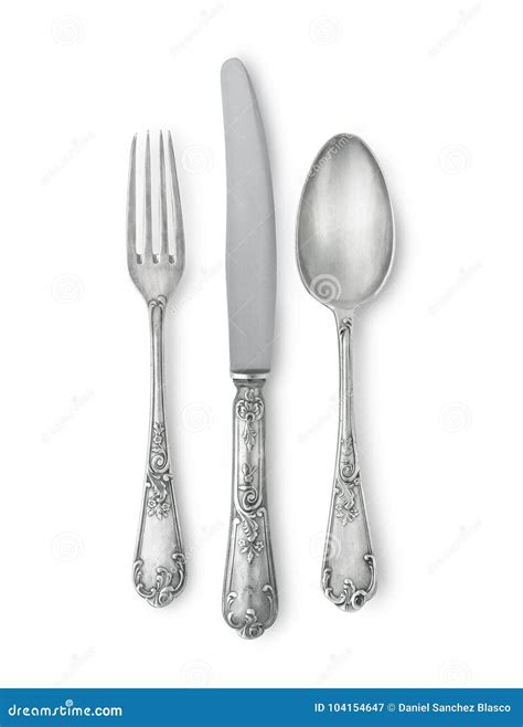 Ancient Silverware Set Top View Stock Image Image Of Closeup Dining