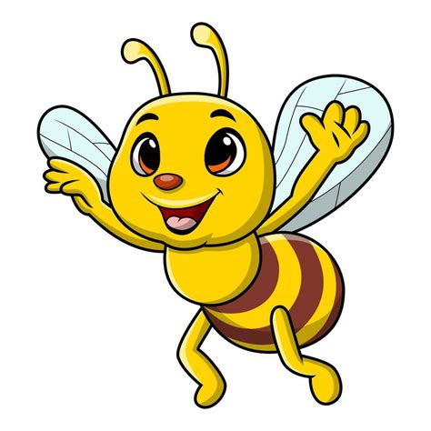 Cute Bee Cartoon On White Background 32839487 Vector Art At Vecteezy