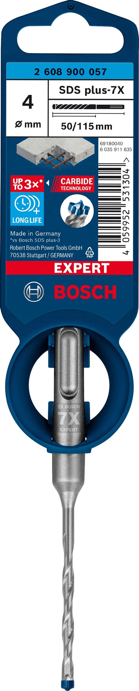 Broca para hormigón enganche SDS Plus ø 4 x L 115 mm BOSCH Expert plus