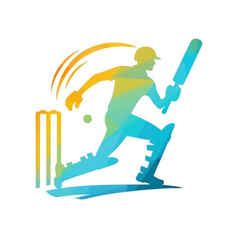 Premium Vector Cricket Player Logo Design Vector