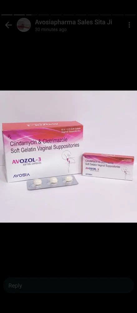 Avozol 3 Clindamycin Clotrimazole Soft Gelatin Vaginal Suppositories