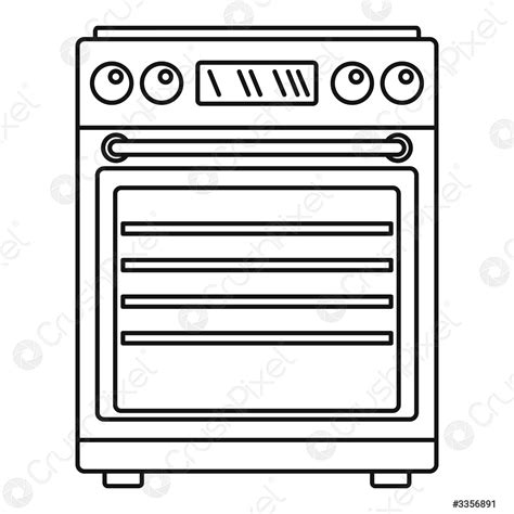 Gas Cooker Icon Outline Style Stock Vector Crushpixel