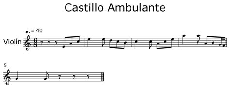 Castillo Ambulante Sheet Music For Violin