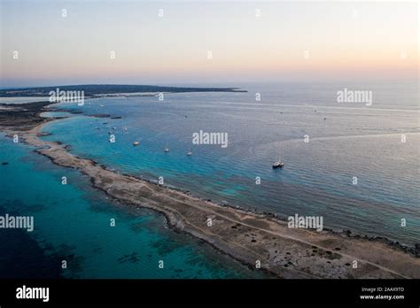 Aerial view of Formentera island during sunset Stock Photo - Alamy