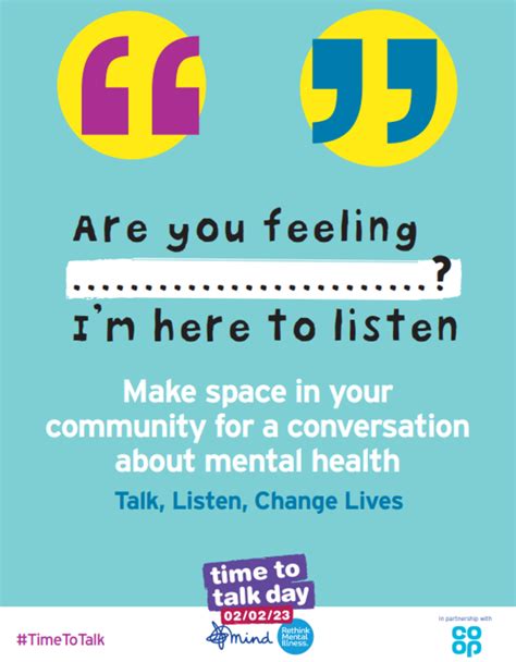 Hartlepool Wellbeing Re Store Mental Health Time To Talk Poster