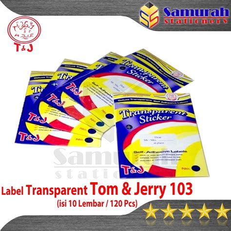 Jual Label Stiker Tom And Jerry No 103 Transparent Kertas Print Tj