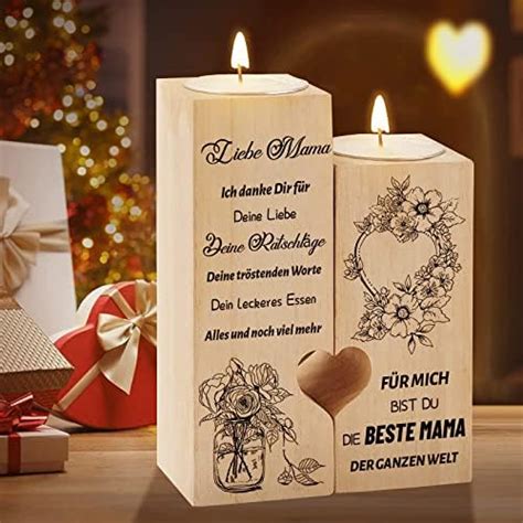 Amazon De Kerzenst Nder Mama Geschenk Wooden Heart Shaped Candle Holde