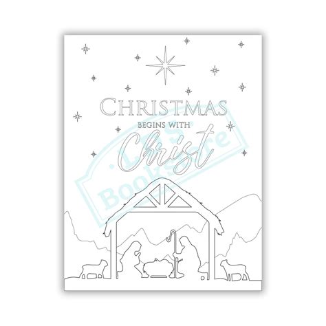 Christmas Begins With Christ Coloring Page - Digital Download in LDS Christmas Printables on ...