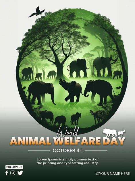 Premium PSD | Psd animal day poster design template