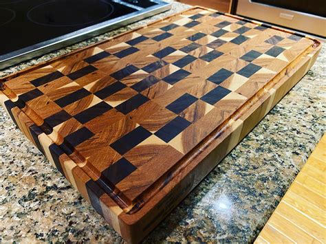 Walnut And Hickory End Grain Cutting Board Woodify Usa