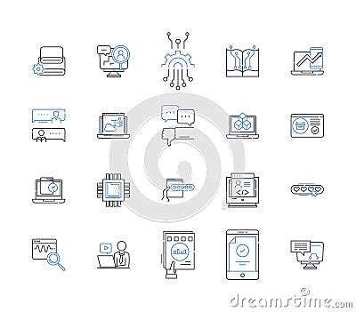 Devops Outline Icons Collection Automation Collaboration Agile