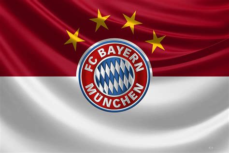 F C Bayern Munich - 3 D Badge Over Flag Digital Art by Serge Averbukh