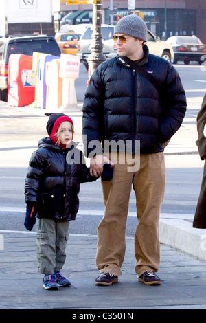 James Wilkie Broderick and father Matthew Broderick out and about in the West Village New York ...