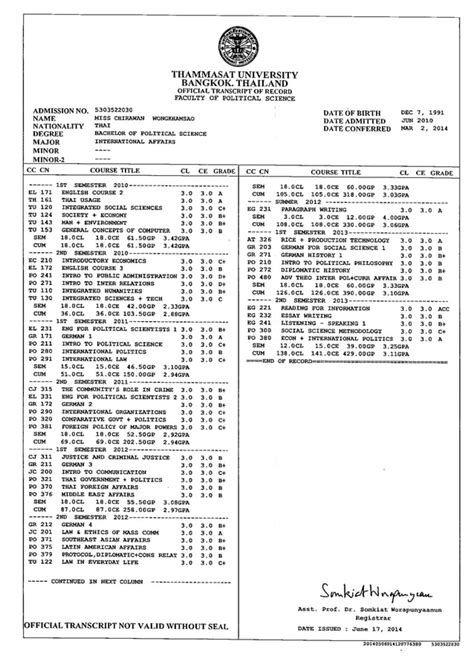 Academic Transcript Pdf Free Download