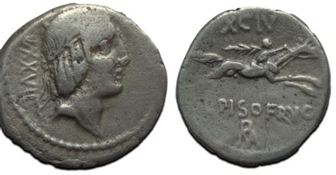 Romeinse Republiek Denarius L Piso Frugi V Chr S