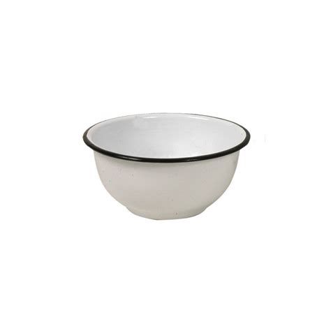 Bowl Enlozado Bco Borde Negro Diam X Cm