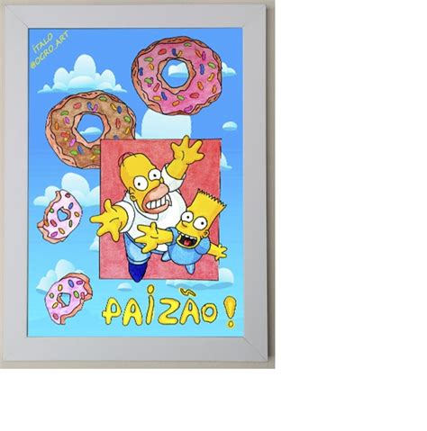 Quadro Homer E Bart Simpson Elo Produtos Especiais