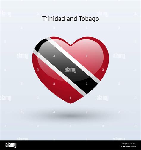 Amor símbolo de Trinidad y Tobago Icono de la bandera del corazón