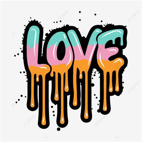 Typography Graffiti Love Letters Vector Valentine Graffiti Love Png