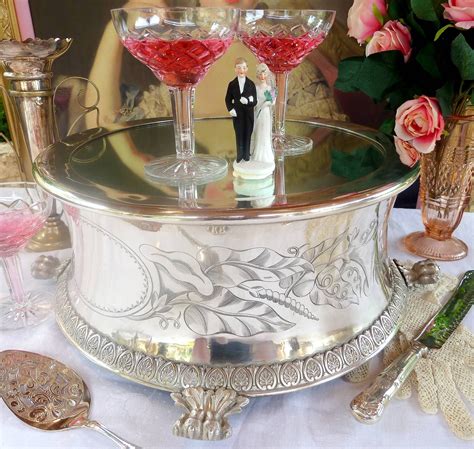 Antique Silver Wedding Cake Plateau ~ Fully Restored Wedding Cake Plateau Wedding Cake Stands