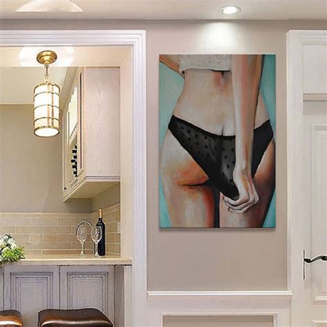 Dropship Handpainted Large Sexy Naked Back Wall Art Sexy Girl Woman