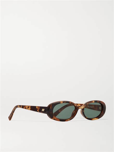 Tortoiseshell Outta Love Oval Frame Tortoiseshell Acetate Sunglasses Le Specs Net A Porter