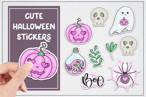 Cute Halloween Stickers Graphic by Callmestasya · Creative Fabrica