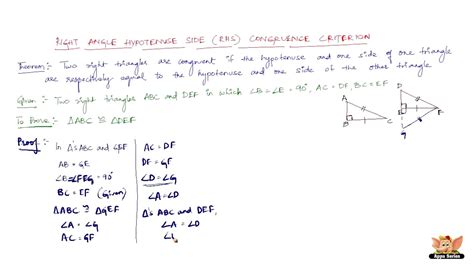 What Is Rhs Congruence Criterion Youtube