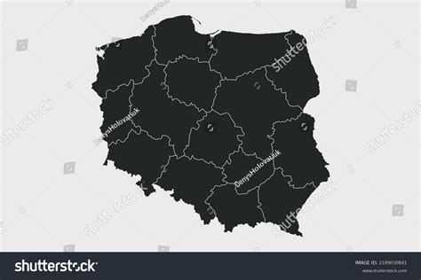 Poland Map Regions Isolated On White Stock Vector (Royalty Free ...