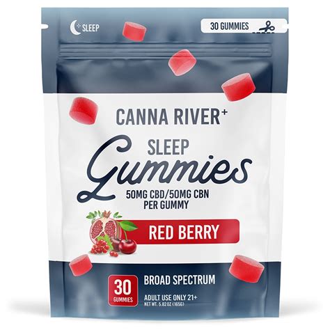 Canna River Cbd And Cbn Sleep Gummies Red Berry 3000mg 30ct Drganja