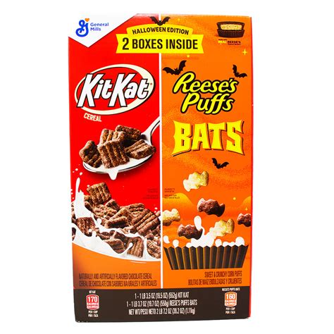 Reeses Puffs Bats And Kit Kat Cereal 38oz Candy Funhouse Candy