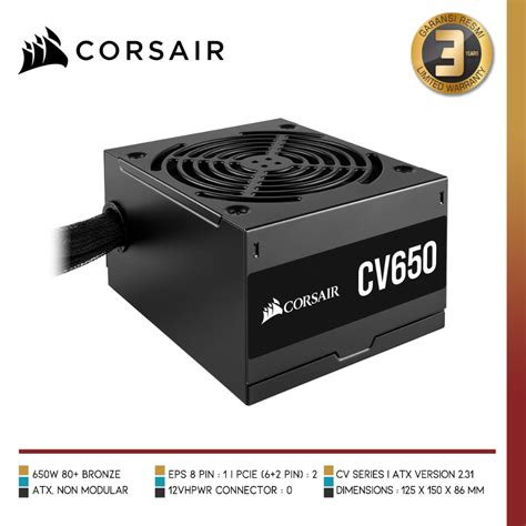 Jual CORSAIR CV650 Non Modular 80 Plus Bronze 650 Watt ATX Power