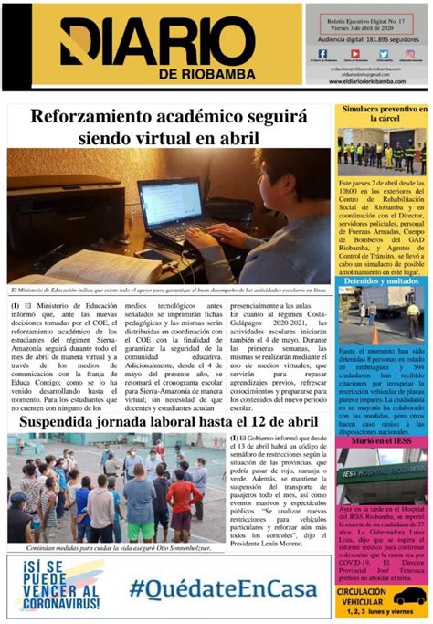 Bolet N Ejecutivo Digital Del Diario De Riobamba