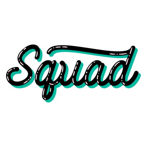 Squad Black Word Lettering PNG & SVG Design For T-Shirts