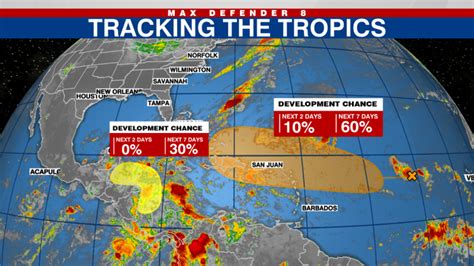 Nhc Monitoring 2 Disturbances In The Atlantic And Caribbean Tracking