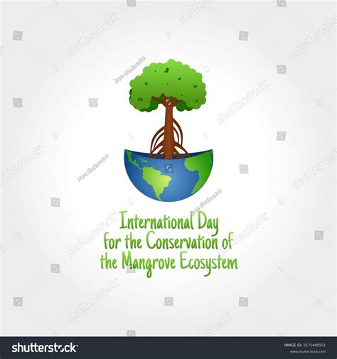 Vector Graphic International Day Conservation Mangrove Stock Vector