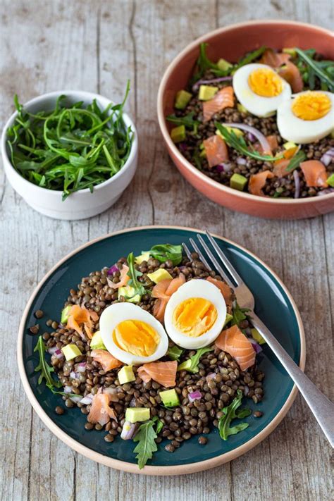 Salade de lentilles au saumon fumé et oeuf Amandine Cooking