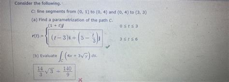 Solved Consider The Following C Line Segments From 0 1