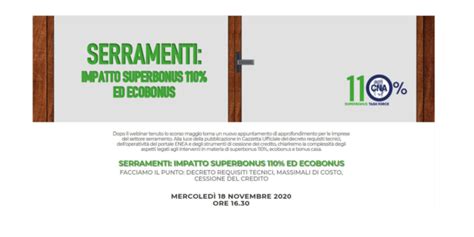 Webinar Serramenti Impatto Superbonus 110 Ed Ecobonus 18 Novembre