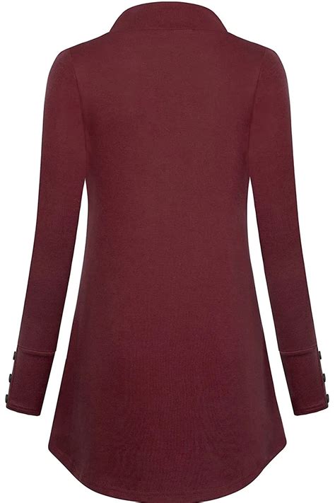 Solid Color V Neck Buttons Elegant Long Sleeves Tops Curvedream