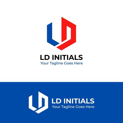 Initial Letter LD Monogram Logo Vector Design In Hexagonal Shape