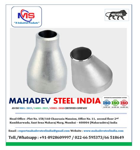 Stainless Steel Reducer At Rs 123 Piece Girgaon Mumbai Maharashtra