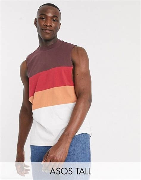 Asos Design Tall Organic Relaxed Sleeveless T Shirt With Dropped