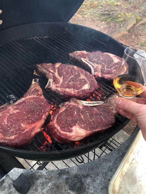 Dry Aged Ribeyes And Scotch [homemade] Food