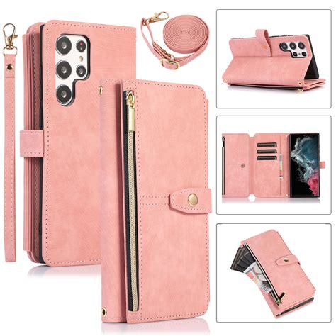 Compatible With Samsung Galaxy S23 Ultra Wallet Case 2 In 1 Magnetic Wallet Case With Card