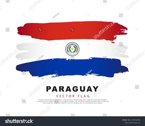 Flag Of Paraguay Red White And Blue Brush Royalty Free Stock Vector